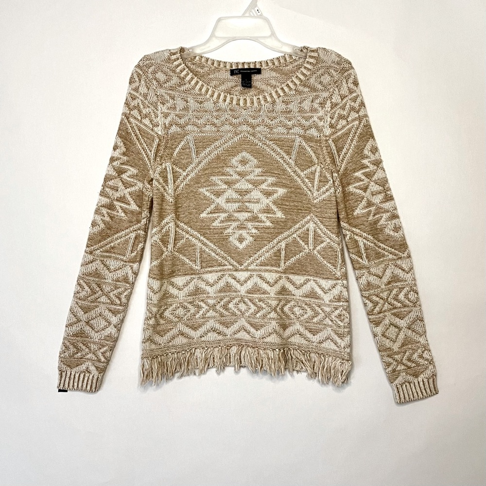 INC Fringe Tribal Sweater - Picture 2 of 9